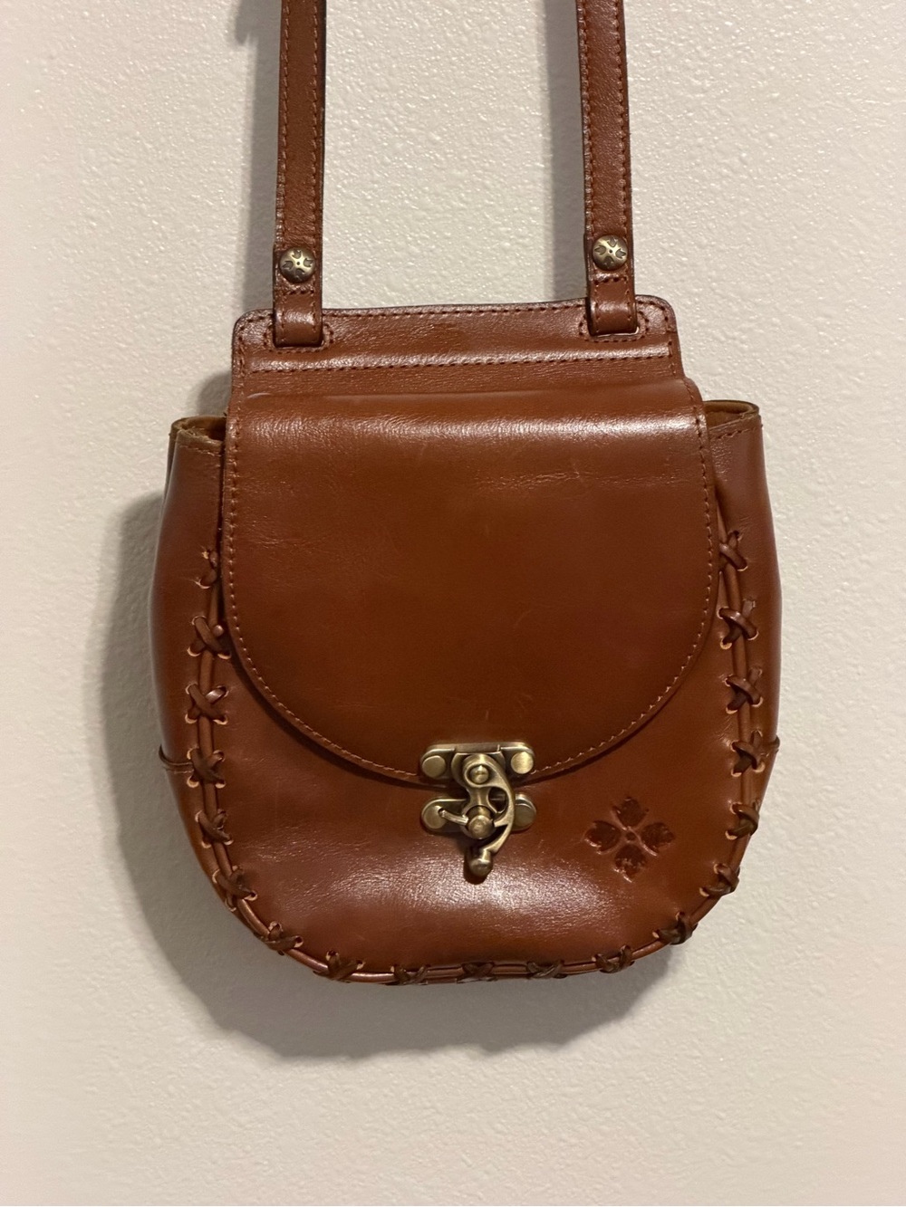 Patricia Nash Brown Leather Crossbody Saddle Bag - Picture 1 of 9